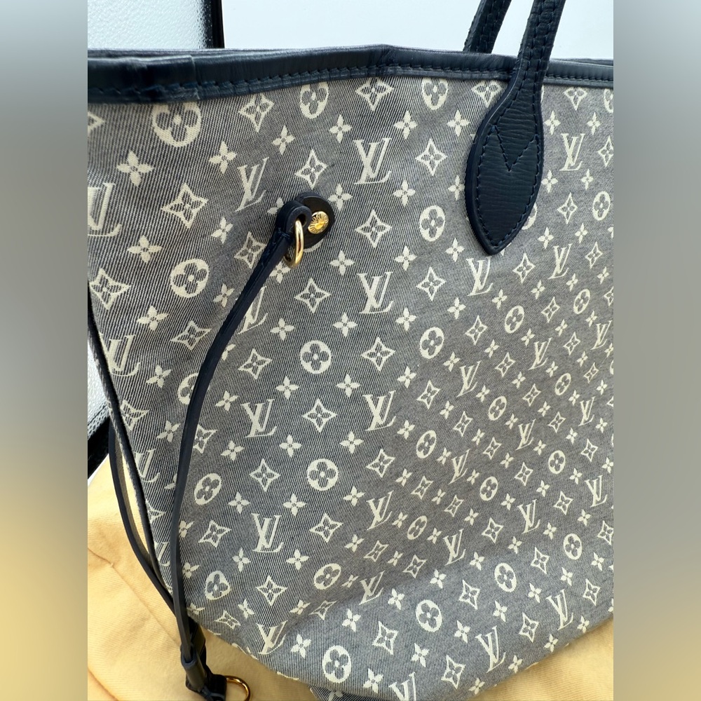 Louis Vuitton Navy Monogram Idylle Neverfull MM - Picture 3 of 10